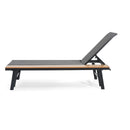 Waterloo Chaise Lounge with Attached Wood Side Table, Set of 2 by HouseOfZazla
