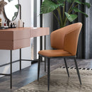 Accent Coffee table Chair with Metal Legs Set of 2, PU Leather Chair for Coffee Room, Living Room, Rest Room (Orange)