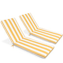 2PCS Set Outdoor Lounge Chair Cushion Replacement - Yellow/White