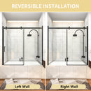 Mod Semi-Frameless Sliding Bathtub Door in Matte Black