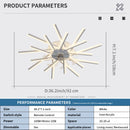 36In Ceiling Fan with Lights Remote Contro Dimmable LED,6 Gear Wind Speed Fan Light