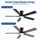 Low Profile Flush Mount Intergrated LED Ceiling Fan With Light And Reversible Quiet Motor by HouseOfZazla