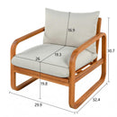 4-Piece Acacia Wood Outdoor Patio Furniture Set with Thick Cushions by HouseOfZazla