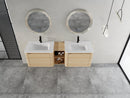 68'' Wall-Mounted Bathroom Vanity with Storage Shelves by HouseOfZazla