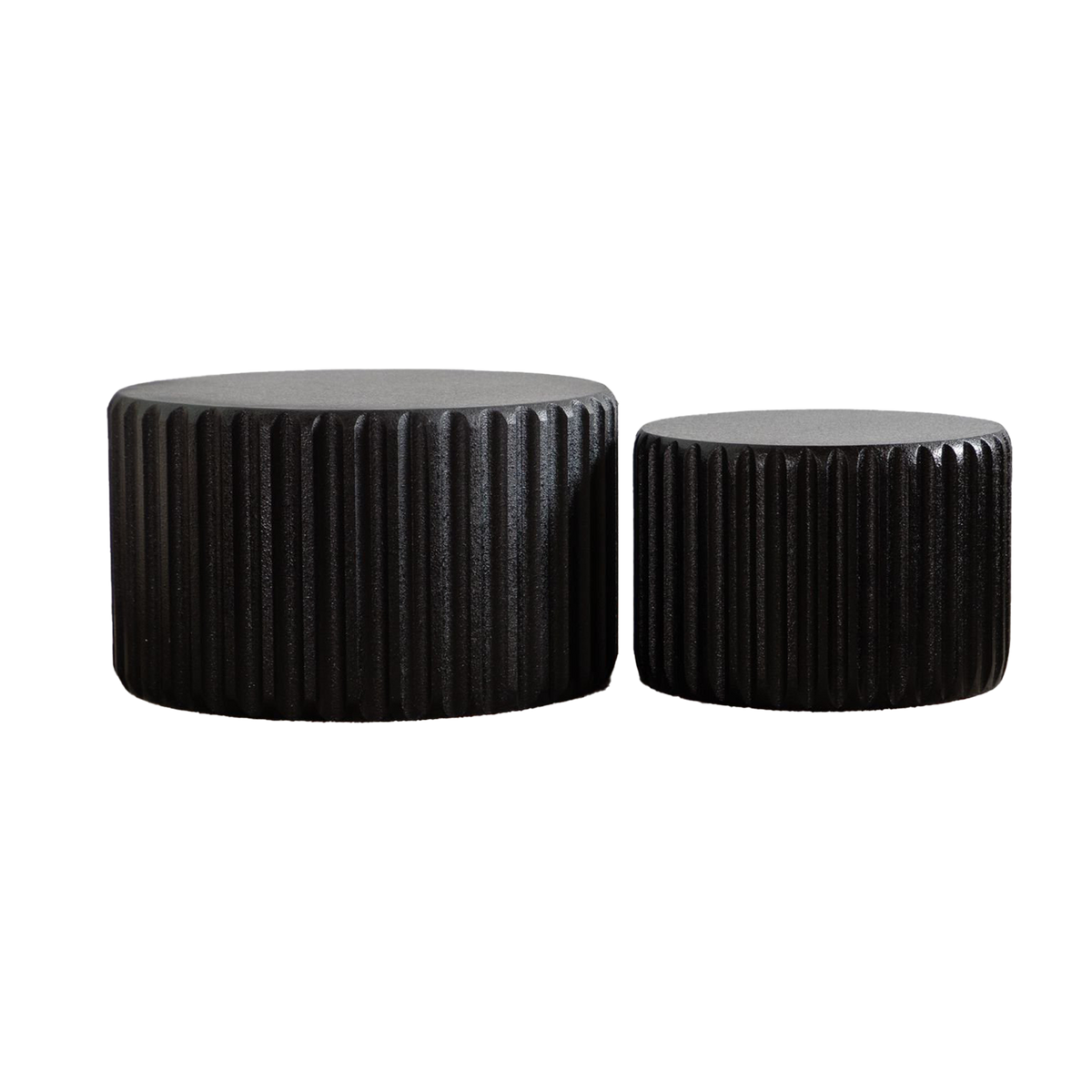 Black Scalloped Round Coffee Table Set, photo 7 of 9