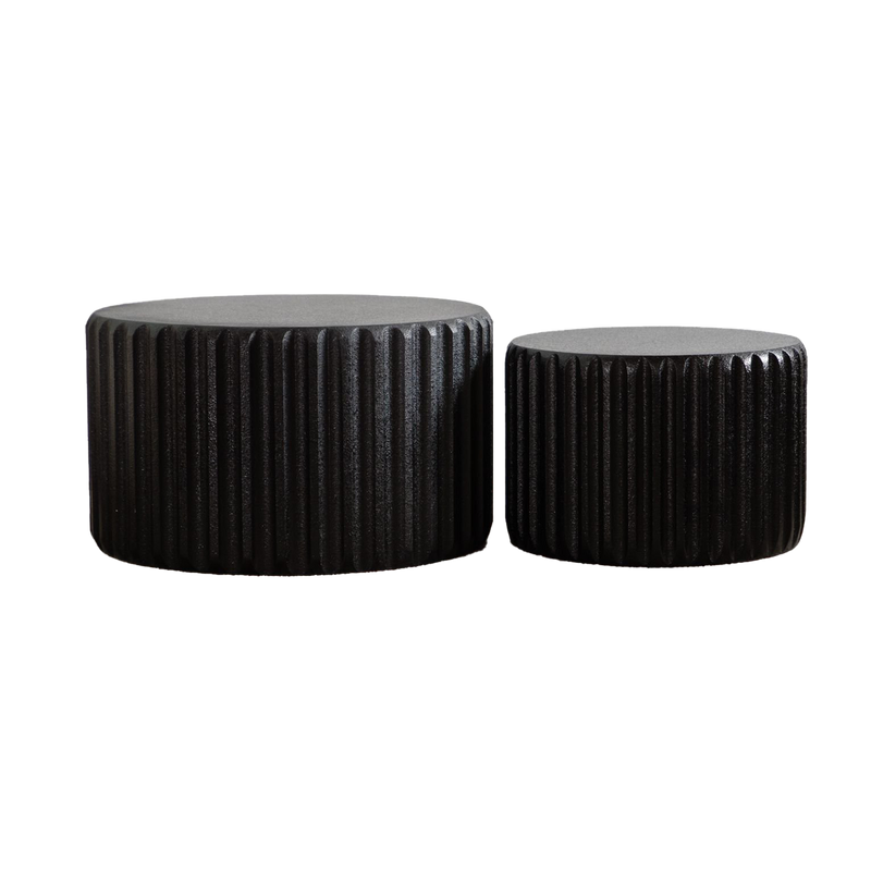 Black Scalloped Round Coffee Table Set, photo 7 of 9