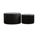 Black Scalloped Round Coffee Table Set