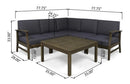 Perla 6-Piece Dark Grey Outdoor Sofa Set