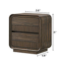 Flair Rounded Edges Nightstand, 2 Drawer Storage - Brown by HouseOfZazla