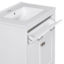 Bathroom Vanity With Ceramic Sink, Modern Single Bathroom Cabinet With 2 Doors And A Shelf, Soft Close Doors by HouseOfZazla