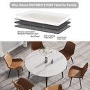 Modern Man-Made Stone Round Metal Dining Table-Position For 6 People by HouseOfZazla