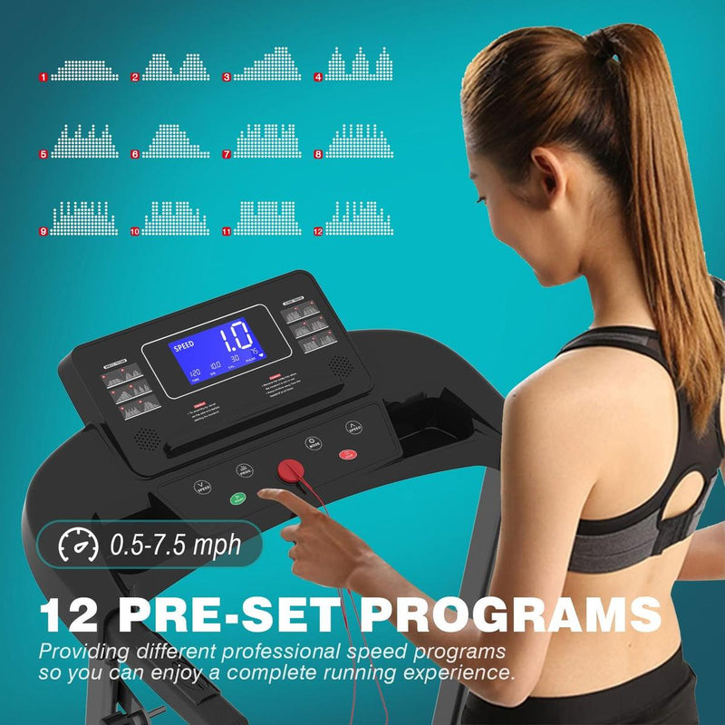 Home Use Max 250 LBS Capacity Incline Multi-function Foldable Electric Treadmill