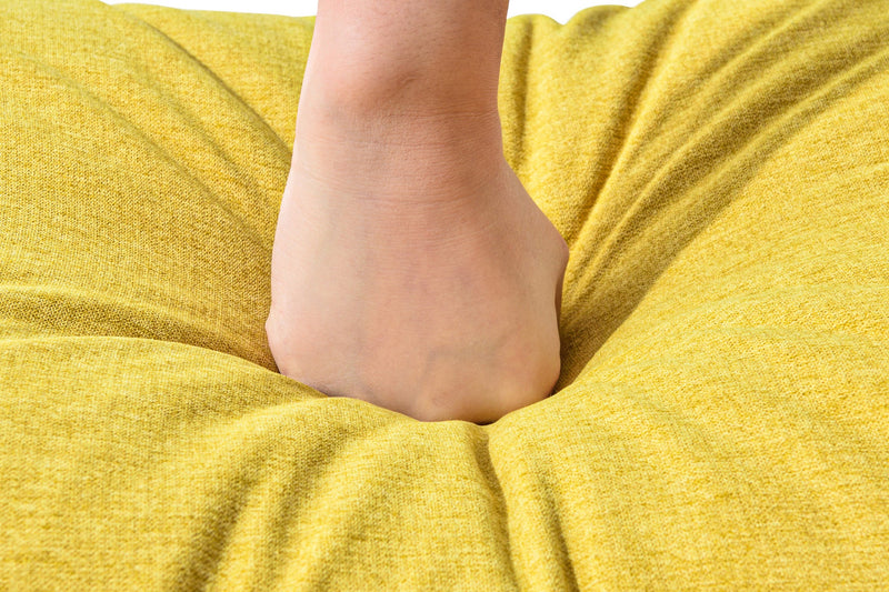 65" Mid-Century Modern Fabric Corner Lounge Chair, Upholstered Indoor Chaise Lounge for Bedroom, Office, Small Living Room & Apartment