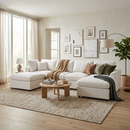 U-Style 130.3" 6-Seater Modular Sectional Sofa