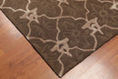 4x6 Brown, Tan Hand Tufted Wool & Bamboo Silk  Oriental Area Rug