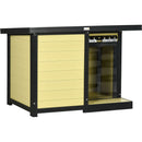 Outdoor Indoor Dog House with Openable Top, Weather Resistant Dog Kennel with Porch, Pet Furniture for Small and Medium Sized Dogs, Natural Wood