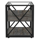 Set of 2 Modern End Tables with Drawer - Nightstand