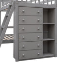 Bunk Bed With 6 Drawers And Flexible Shelves, Bottom Bed With Wheels by HouseOfZazla