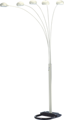 84"H WHITE 5-HEAD CAP STYLE FLOOR LAMP (1PC/CTN) (2.24/33.97)