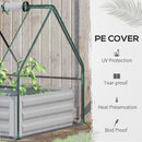 4' x 3' Galvanized Raised Garden Bed with Mini PVC Greenhouse Cover, Outdoor Metal Planter Box with 2 Roll-Up Windows for Growing Flowers, Fruits, Vegetables and Herbs, Clear
