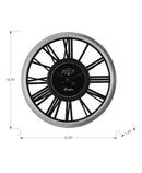 Clocks, 16' Round, Wall Clock, Silver, Black, Transitional