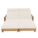 Double Acacia Wood Chaise Lounge Set