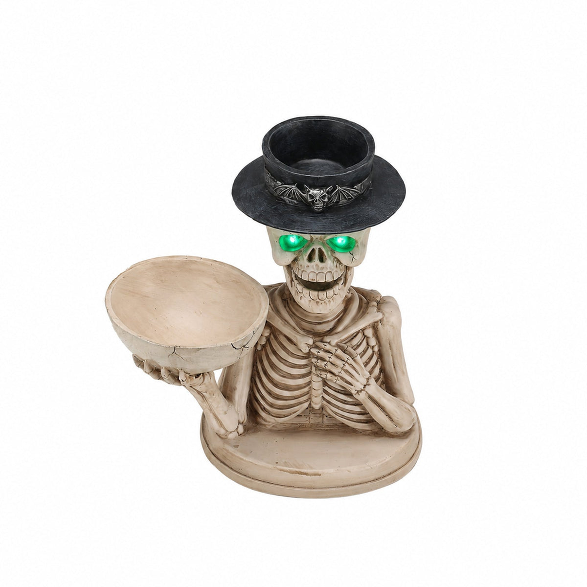 Halloween Skeleton Figurine with Storage Bowl & Candle Holder, photo 8 of 10
