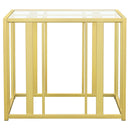 Adri Rectangular Glass Top Side End Table Matte Brass