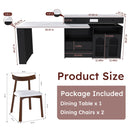 Retro Kitchen Island Set With Chairs, Extendable & Rotating Table, 4 Drawers & Door Cabinets by HouseOfZazla