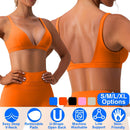 Women Deep V-Neck Sports Bras U-Shaped Back Sport Bras Padded StrappyÊCrop Open Back Low Impact Bras SexyÊFitnessÊTank Tops with Removable Pads for Gy