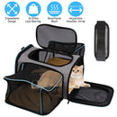 Expandable Pet Carrier Airline Approved Cat Dog Carrier Cat Collapsible Soft CarrierÊBag with Removable Fleece Pad Pockets Breathable Mesh Adjustable