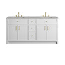 James Martin Bellshire 72" Double Bathroom Vanity, Bright White
