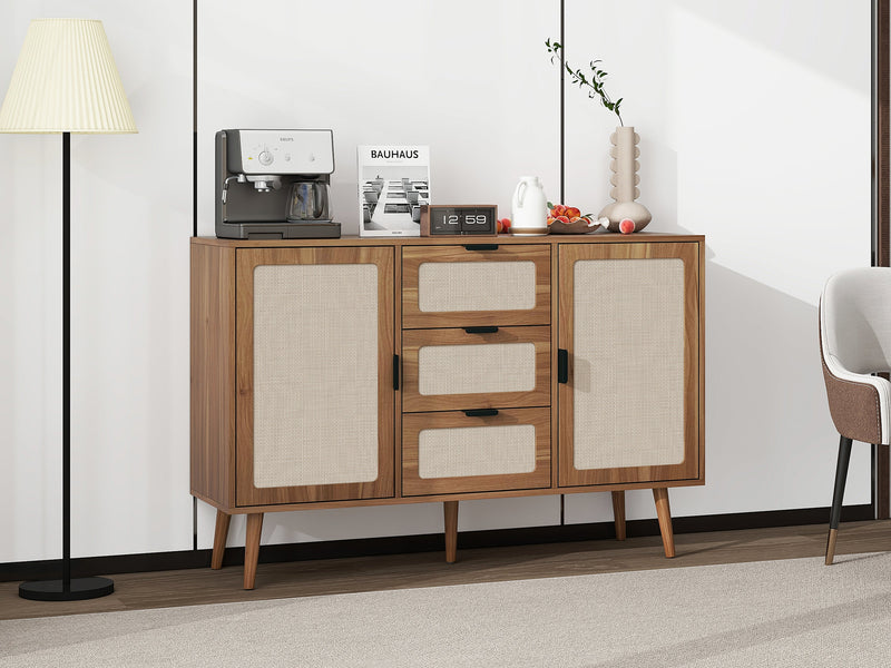 2 Door 3 Drawer Cabinet, Accent Storage Cabinet, Suitable for Living Room, Bedroom, Dining Room, Study