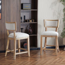 Upholstered Counter Height Bar Stools With Comfy Back (Set of 2)