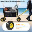 Fishing Cart Beach Cart Collapsible Wagon with 9.85'' All-Terrain Wheels by HouseOfZazla