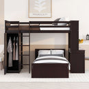 Loft Bed With A Stand Alone Bed, Shelves, Desk, And Wardrobe by HouseOfZazla