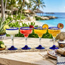 Mexican Hand Blown Glass – Set of 4 Large 16oz by The Wine Savant
