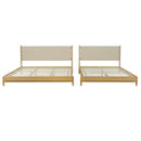 Premium Rubber Wood Platform Bed Frame, Queen Size with Headboard by HouseOfZazla