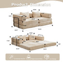 Convertible Floor Sofa Bed With Pillow Back Support Armrest by HouseOfZazla