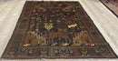 Afghani Vintage Pictorial Rug I Tribal Baluchi 3'6''X5'5''