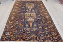 Afghani Vintage Pictorial Rug I Tribal Baluchi 4X7 Ft