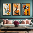 GobekUsa "African Abstract Wall Art Set - 3 Pieces"