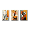 GobekUsa "African Abstract Wall Art Set - 3 Pieces"