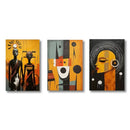 GobekUsa "African Abstract Wall Art Set - 3 Pieces"