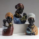 GobekUsa African Mother Child Abstract Statue Resin Figurine Ethnic Style Interior Decor