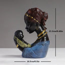GobekUsa African Mother Child Abstract Statue Resin Figurine Ethnic Style Interior Decor