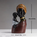 GobekUsa African Mother Child Abstract Statue Resin Figurine Ethnic Style Interior Decor