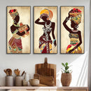 GobekUsa African Woman Canvas Wall Art Set