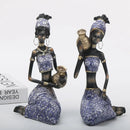 GobekUsa African Woman Sculpture: Realistic Home Decor Figurine