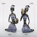 GobekUsa African Woman Sculpture: Realistic Home Decor Figurine